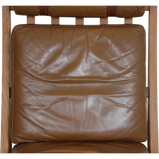 Hans Wegner GE-375 stol i brun læder