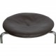 Poul Kjærholm PK33 stool in dark brown leather
