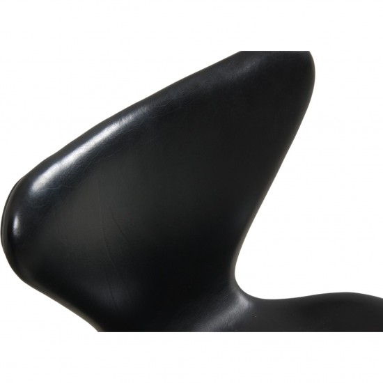 Arne Jacobsen 3117 kontorstol i sort læder 1990'erne