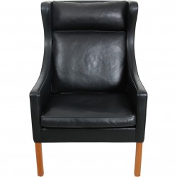 Børge Mogensen 2204 Øreklapstol i sort læder
