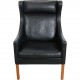 Børge Mogensen 2204 Øreklapstol i sort læder