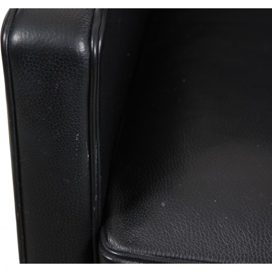 Børge Mogensen 2204 Øreklapstol i sort læder