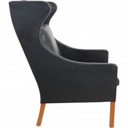 Børge Mogensen 2204 Øreklapstol i sort læder