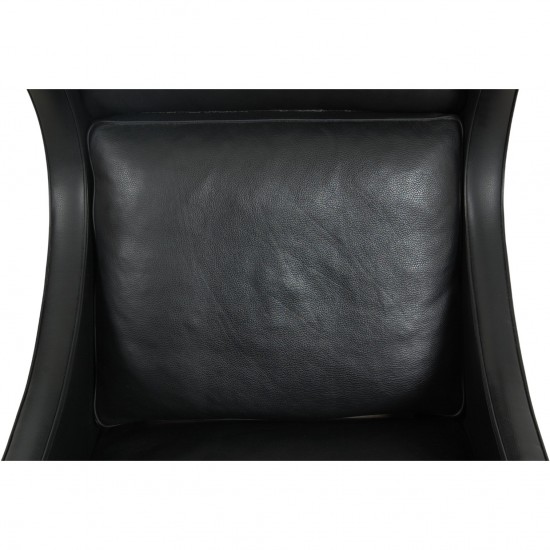 Børge Mogensen 2204 Øreklapstol i sort læder