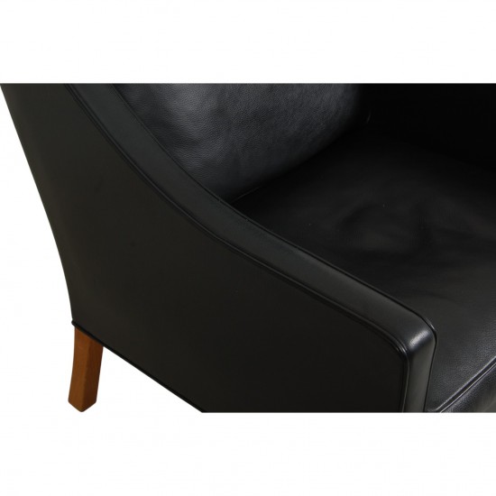 Børge Mogensen 2204 Øreklapstol i sort læder