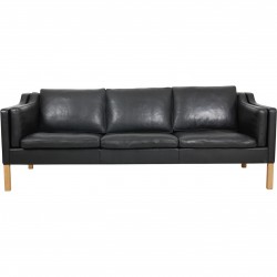 Børge Mogensen 2213 3-personers sofa i sort læder