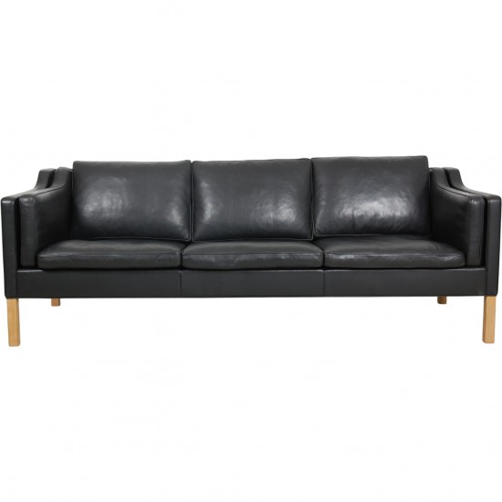 Børge Mogensen 2213 3-personers sofa i sort læder