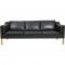 Børge Mogensen 2213 3-personers sofa i sort læder