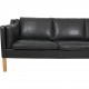 Børge Mogensen 2213 3-personers sofa i sort læder