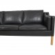 Børge Mogensen 2213 3-personers sofa i sort læder