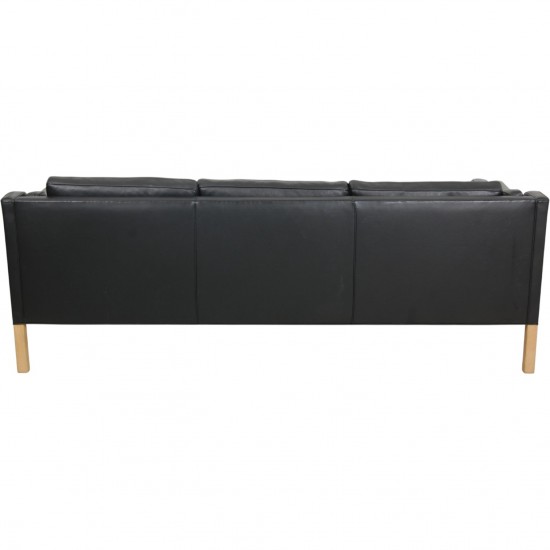 Børge Mogensen 2213 3-personers sofa i sort læder