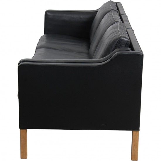 Børge Mogensen 2213 3-personers sofa i sort læder
