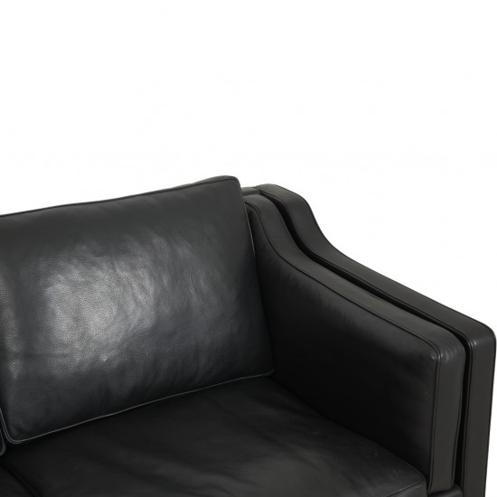 Børge Mogensen 2213 3-personers sofa i sort læder