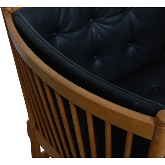 Børge Mogensen Tremmesofa i sort læder 1969