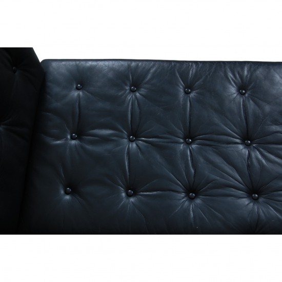 Børge Mogensen Tremmesofa i sort læder 1969