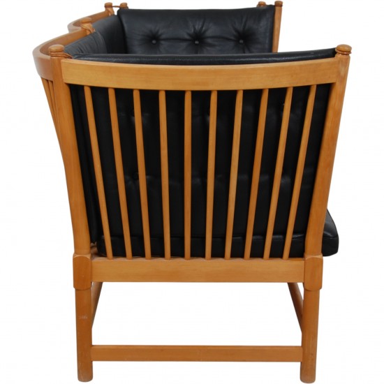 Børge Mogensen Tremmesofa i sort læder 1969