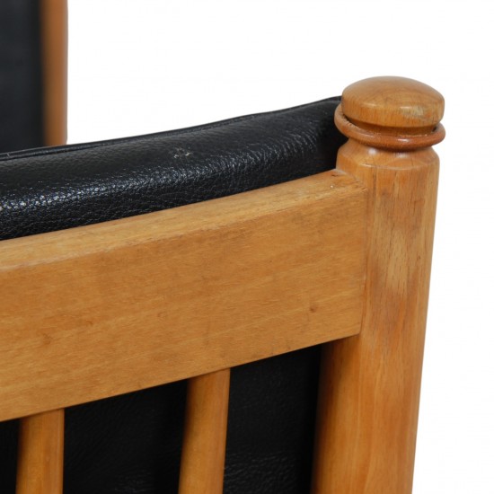 Børge Mogensen Tremmesofa i sort læder 1969