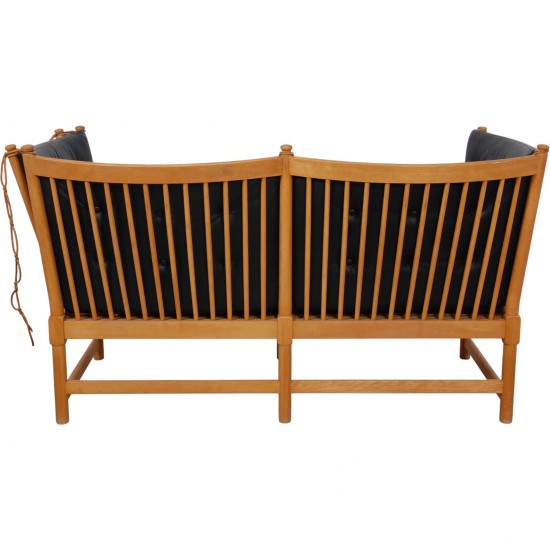 Børge Mogensen Tremmesofa i sort læder 1969