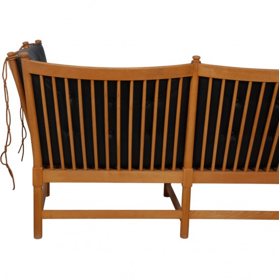 Børge Mogensen Tremmesofa i sort læder 1969