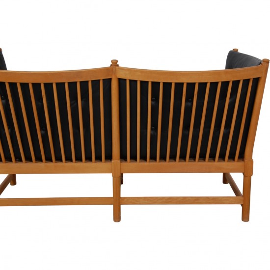 Børge Mogensen Tremmesofa i sort læder 1969