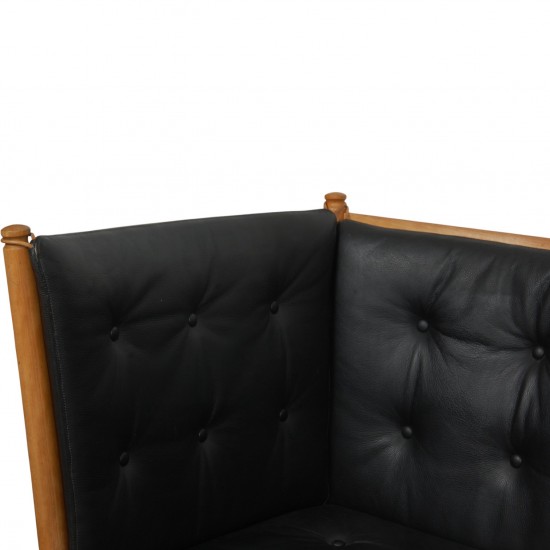 Børge Mogensen Tremmesofa i sort læder 1969