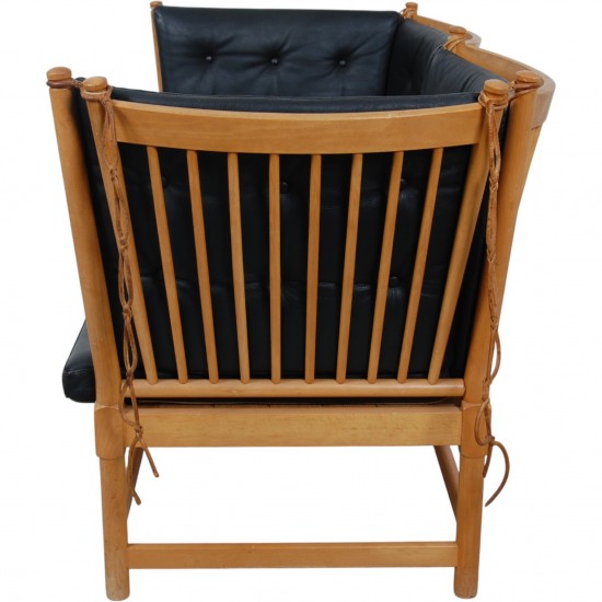 Børge Mogensen Tremmesofa i sort læder 1969