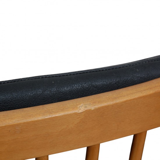 Børge Mogensen Tremmesofa i sort læder 1969
