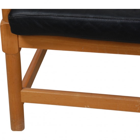 Børge Mogensen Tremmesofa i sort læder 1969