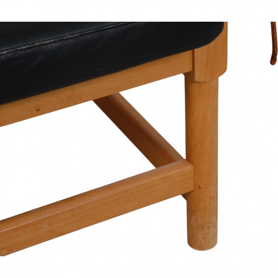 Børge Mogensen Tremmesofa i sort læder 1969