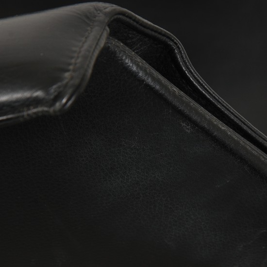 Fabricius and Kastholm tulip stol i sort læder 1990'erne