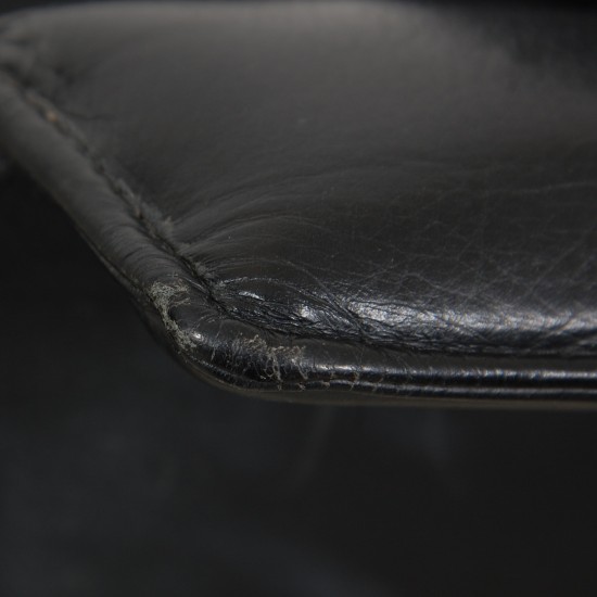 Fabricius and Kastholm tulip stol i sort læder 1990'erne