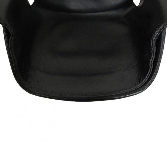 Fabricius and Kastholm tulip stol i sort læder 1990'erne