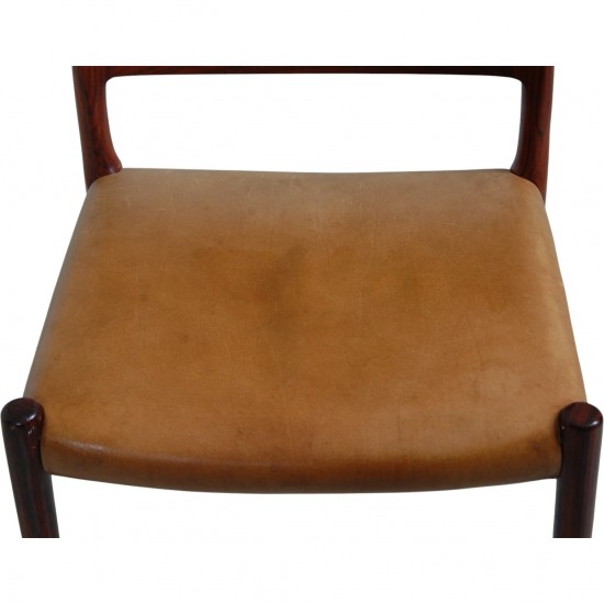 N.O Møller sæt af 3 Model 80 stole i palisander 1960'erne