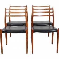 N.O Møller sæt af 4 Model 78 stole i palisander 1960'erne