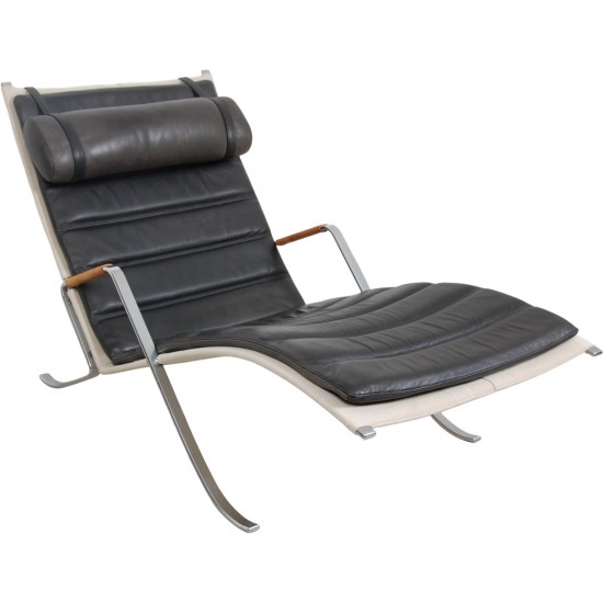 Fabricius and Kastholm Græshopper stol i sort læder 2010'erne