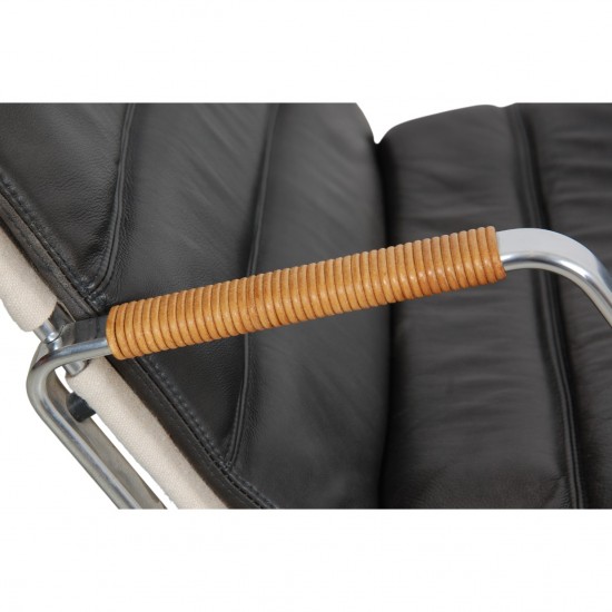 Fabricius and Kastholm Græshopper stol i sort læder 2010'erne