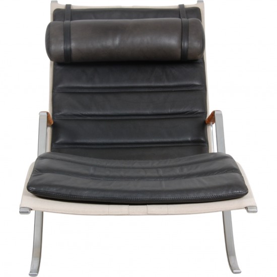 Fabricius and Kastholm Græshopper stol i sort læder 2010'erne