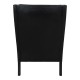 Børge Mogensen Wingchair in black leather with patina, and black legs