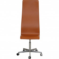 Arne Jacobsen Tall Oxford office chair in Walnut anilin leather