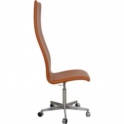 Arne Jacobsen Tall Oxford office chair in Walnut anilin leather