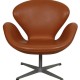 Arne Jacobsen Svanen stol i cognac Classic læder