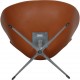 Arne Jacobsen Svanen stol i cognac Classic læder