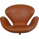 Arne Jacobsen Svanen stol i cognac Classic læder