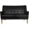 Arne Vodder 2.seater AV5 sofa in black leather