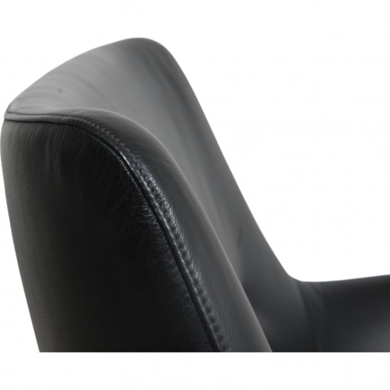 Arne Vodder 2.seater AV5 sofa in black leather