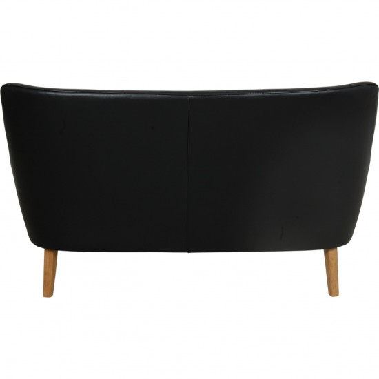 Arne Vodder 2.seater AV5 sofa in black leather