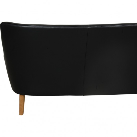 Arne Vodder 2.seater AV5 sofa in black leather