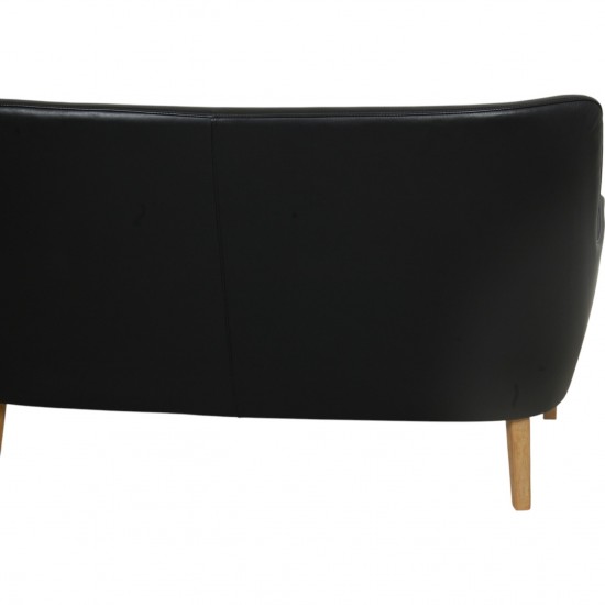Arne Vodder 2.seater AV5 sofa in black leather