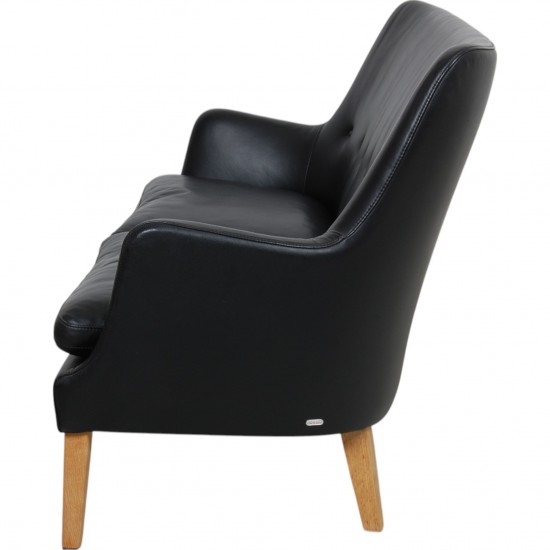 Arne Vodder 2.seater AV5 sofa in black leather