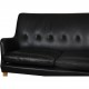 Arne Vodder 2.seater AV5 sofa in black leather